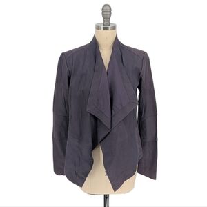 30061 Gili Asymmetrical Suede Leather Moto Jacket Purple size 2 casual fall